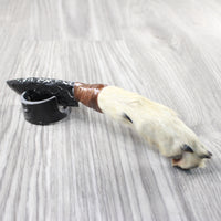 Coyote Foot Handle Obsidian Blade Ornamental Knife #9054  Mountain Man Knife