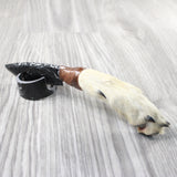 Coyote Foot Handle Obsidian Blade Ornamental Knife #9054  Mountain Man Knife