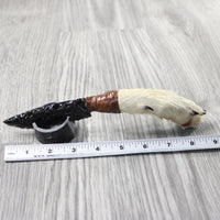 Coyote Foot Handle Obsidian Blade Ornamental Knife #9054  Mountain Man Knife