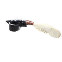 Goat Jaw Handle Obsidian Blade Ornamental Knife #8155  Mountain Man Knife