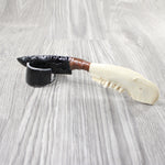 Goat Jaw Handle Obsidian Blade Ornamental Knife #8155  Mountain Man Knife