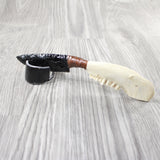 Goat Jaw Handle Obsidian Blade Ornamental Knife #8155  Mountain Man Knife