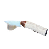 Elk Antler Handle Opalite Blade Ornamental Knife #8763     Mountain Man Knife