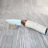 Elk Antler Handle Opalite Blade Ornamental Knife #8763     Mountain Man Knife