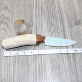 Elk Antler Handle Opalite Blade Ornamental Knife #8763     Mountain Man Knife