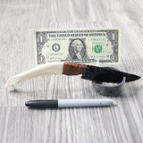 Coyote Jaw Handle Obsidian Blade Ornamental Knife #8155  Mountain Man Knife