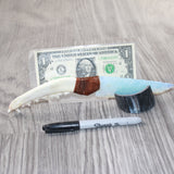Coyote Jaw Handle Opalite Blade Ornamental Knife #8763     Mountain Man Knife