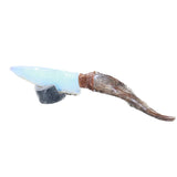 Goat Horn Handle Opalite Blade Ornamental Knife #9763     Mountain Man Knife