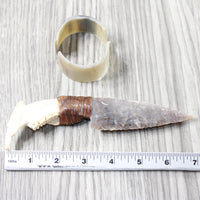 Beaver Jaw Handle Stone Blade Ornamental Knife #82955    Mountain Man Knife