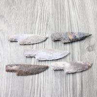 5 Stone Ornamental Knife Blades  #4155     Mountain Man Knife
