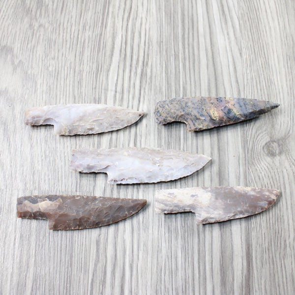 5 Stone Ornamental Knife Blades  #4155     Mountain Man Knife