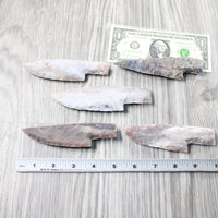 5 Stone Ornamental Knife Blades  #4155     Mountain Man Knife