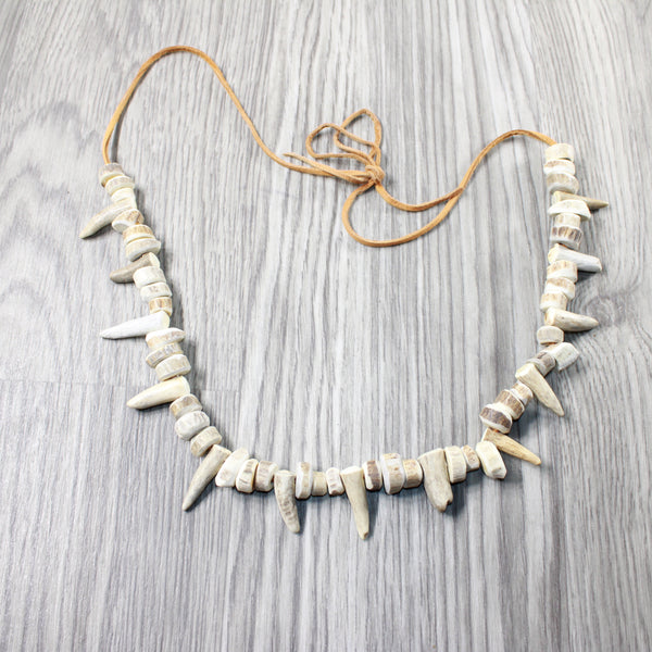 Antler Bead  Necklace  #5255    Mountain Man Necklace