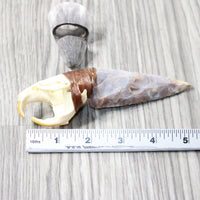 Muskrat Skull Handle Stone Blade Ornamental Knife #0655    Mountain Man Knife
