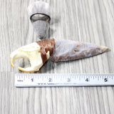 Muskrat Skull Handle Stone Blade Ornamental Knife #0655    Mountain Man Knife