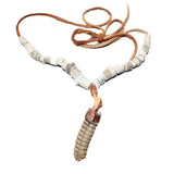 Very Very Large Rattlesnake Rattle Plus Antler Bead  Necklace  # 4963   Mountain Man Necklace