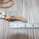 Very Very Large Rattlesnake Rattle Plus Antler Bead  Necklace  # 4963   Mountain Man Necklace