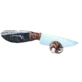 Orthoceras Fossil Handle Opalite Blade Ornamental Knife #0963     Mountain Man Knife