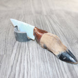 Deer Foot Handle Opalite Blade Ornamental Knife #0963     Mountain Man Knife