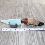 Deer Foot Handle Opalite Blade Ornamental Knife #0963     Mountain Man Knife