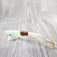 Deer Jaw Handle Opalite Blade Ornamental Knife #0655    Mountain Man Knife
