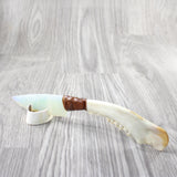 Deer Jaw Handle Opalite Blade Ornamental Knife #0655    Mountain Man Knife