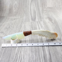 Deer Jaw Handle Opalite Blade Ornamental Knife #0655    Mountain Man Knife