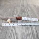 Selenite Spiral Handle Stone Blade Ornamental Knife #0063    Mountain Man Knife