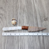 Selenite Spiral Handle Stone Blade Ornamental Knife #0063    Mountain Man Knife