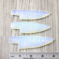 3 Small Opalite Ornamental Knife Blades  #3855   Mountain Man Knife