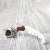 Coyote Jaw Handle Stone Blade Ornamental Knife #0855    Mountain Man Knife