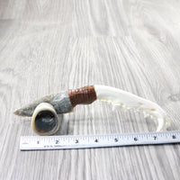 Coyote Jaw Handle Stone Blade Ornamental Knife #0855    Mountain Man Knife