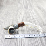 Coyote Jaw Handle Stone Blade Ornamental Knife #0855    Mountain Man Knife