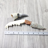 Coyote Jaw Handle Stone Blade Ornamental Knife #0855    Mountain Man Knife