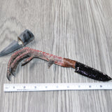 Turkey Foot Handle Obsidian Blade Ornamental Knife #1063  Mountain Man Knife