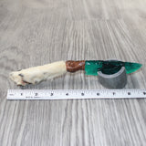 Coyote Foot Handle Glass Blade Ornamental Knife #1063    Mountain Man Knife