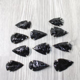 10 Large Obsidian Ornamental Arrowheads  #6855    Spearhead