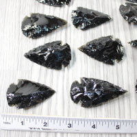 10 Large Obsidian Ornamental Arrowheads  #6855    Spearhead