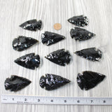 10 Large Obsidian Ornamental Arrowheads  #6855    Spearhead