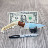 Coyote Jaw Handle Opalite Blade Ornamental Knife #1163     Mountain Man Knife