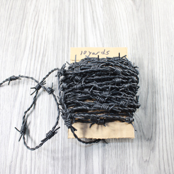 10 Yards of Leather Barbed Wire Antique Black Color  #1055