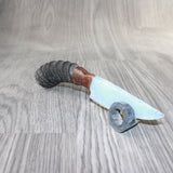 Springbok Horn Handle Opalite Blade Ornamental Knife #1163     Mountain Man Knife