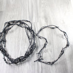 5 Leather Barbed Wire Necklaces Antique Black Colored   #5955