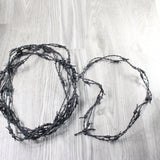 5 Leather Barbed Wire Necklaces Antique Black Colored   #5955