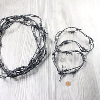 5 Leather Barbed Wire Necklaces Antique Black Colored   #5955