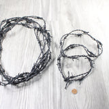 5 Leather Barbed Wire Necklaces Antique Black Colored   #5955