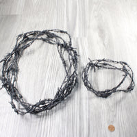 5 Leather Barbed Wire Necklaces Antique Black Colored   #5955