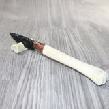 Deer Bone Handle Obsidian Blade Ornamental Knife #4163  Mountain Man Knife