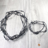 5 Leather Barbed Wire Necklaces Antique Black Colored   #5955