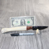 Deer Bone Handle Obsidian Blade Ornamental Knife #4163  Mountain Man Knife